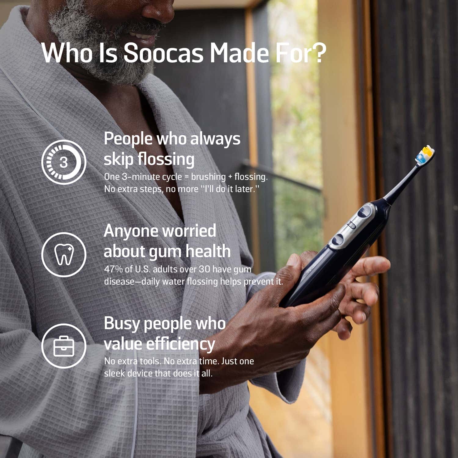 Soocas NEOS II 2-in-1 electric toothbrush with water flosser - Image 3